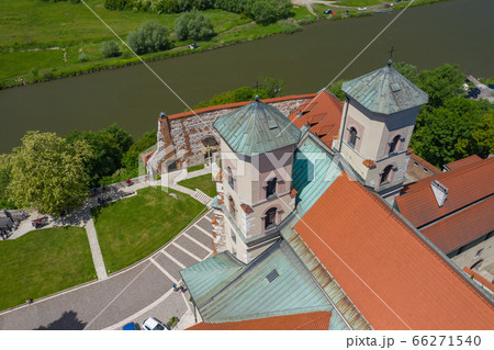 Tyniec Abbey in Kracow. Aerial view of benedictine Tyniec Abbey in Kracow. Aerial view of benedictine 66271540