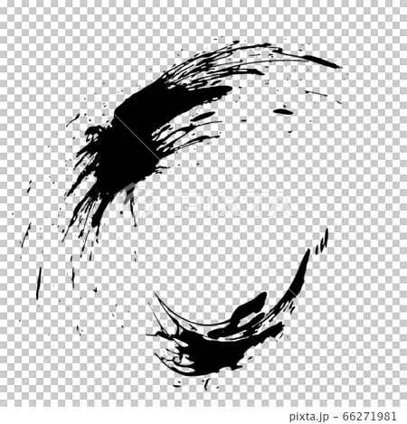 黒の躍動感のある毛筆の痕跡 Png のイラスト素材