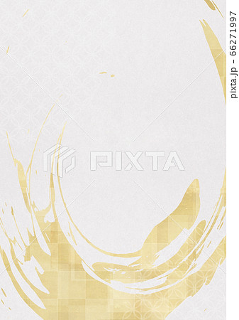 和風背景素材 毛筆で描いたような躍動感のある線のイラスト素材 66271997 Pixta