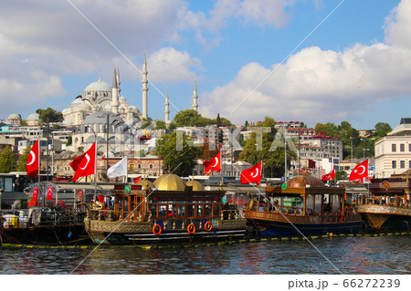 トルコ・イスタンブール金角湾とモスク　Golden horn bay Istanbul Turkey 66272239