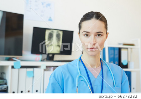 Portrait of Young Female Medic in Clinic 66273232