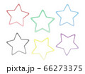 イラスト素材：星型の短冊 カラフルな枠つき 66273375