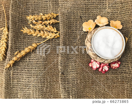 Wheat spikelets of straw and salt shaker Wheat spikelets of straw and salt shaker 66273865