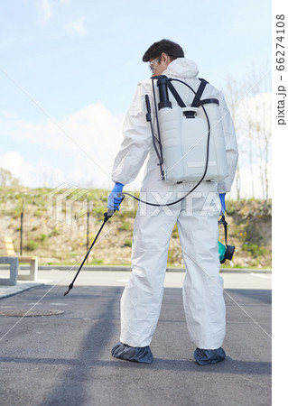 Disinfection Worker back View 66274108