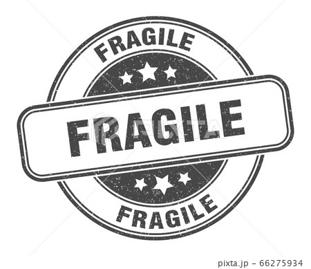 fragile stamp. fragile round grunge sign. labelのイラスト素材 [66275934] - PIXTA
