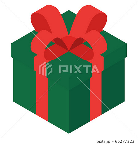 クリスマスプレゼント 緑と赤のギフトボックスのイラスト素材