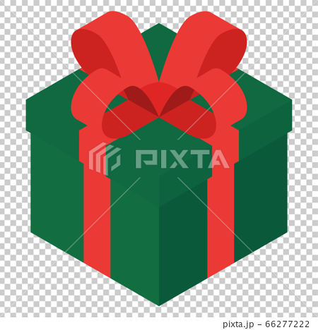 クリスマスプレゼント 緑と赤のギフトボックスのイラスト素材