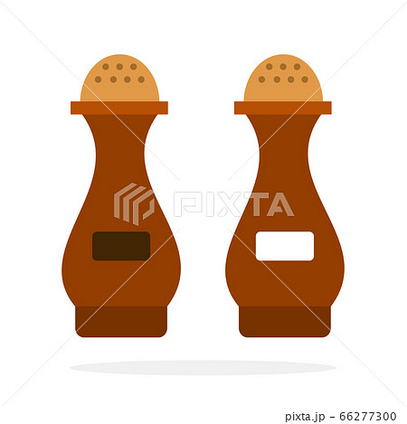 Pepper Shaker And Salt Shaker Vector Flat のイラスト素材