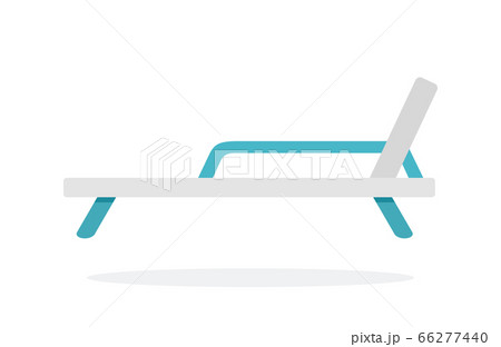 Sun lounger vector flat material design isolated object on white background. 66277440