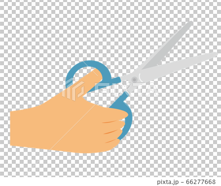 手にハサミを持ったイラスト 66277668