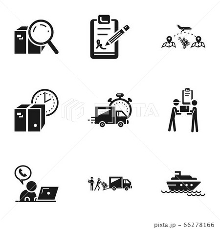 Global parcel delivery icon set, simple style 66278166
