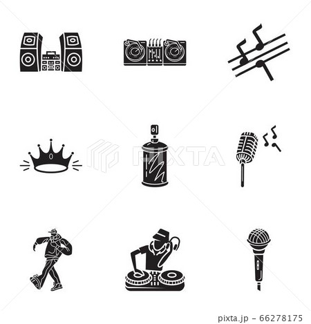 Dance hiphop icon set, simple style 66278175