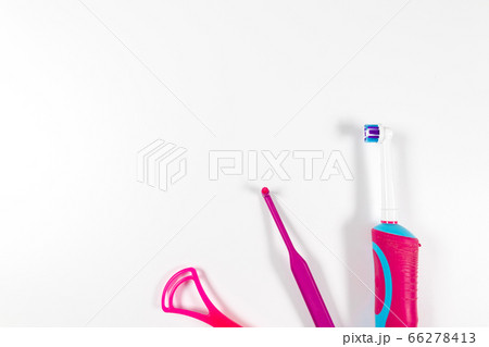 Ultrasonic pink toothbrush and dental hygiene 66278413