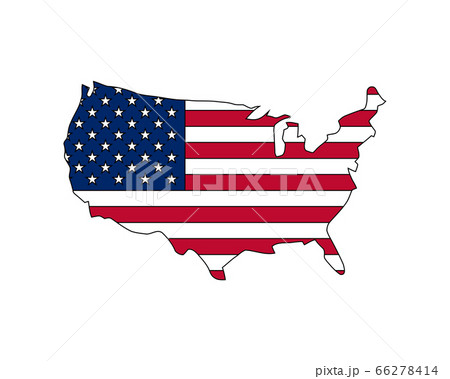 United states vector map with the flag inside. 66278414