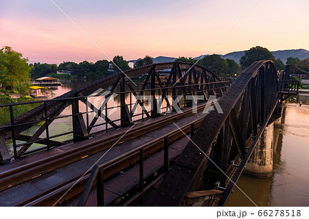 River Kwai bridge at dawn, Kanchanaburi River Kwai bridge at dawn, Kanchanaburi 66278518