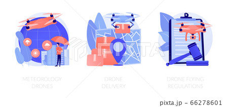 Commercial drone use vector concept metaphors 66278601