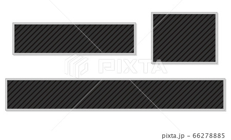 シンプルストライプのテロップベース 黒 枠付きのイラスト素材