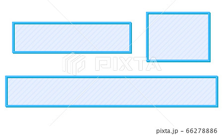 シンプルストライプのテロップベース 水色 枠付きのイラスト素材