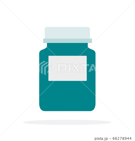 Jar for pills vector flat material design isolated object on white background. Jar for pills vector flat material design isolated object on white background. 66278944