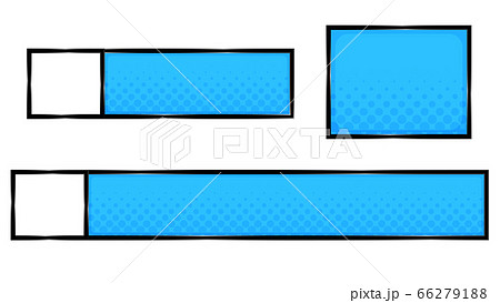 ストリートポップなテロップベース 水色 アイコン枠付きのイラスト素材