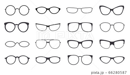Eyeglasses frame icon on white background set Eyeglasses frame icon on white background set 66280587