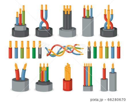Electric wires. Single core and multicore set Electric wires. Single core and multicore set 66280670