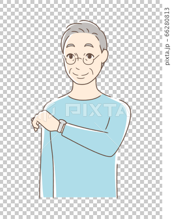 腕時計を見る男性 腕時計を見る男性 66280813