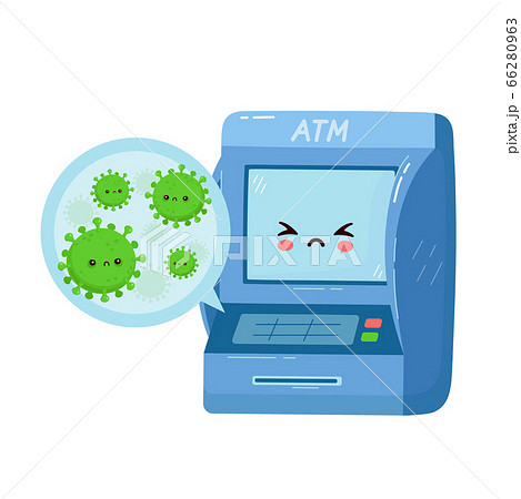 Cute ATM with viruses on buttons Cute ATM with viruses on buttons 66280963