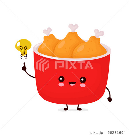 Cute funny fried chicken bucket with light bulb 66281694