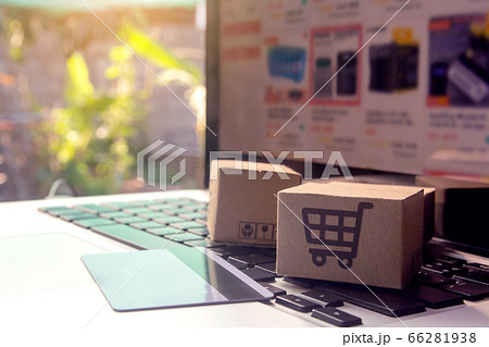 Online shopping - Paper cartons or parcel with a 66281938