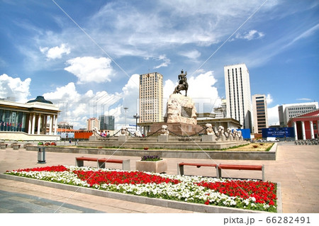 Ulaanbaatar mongolia july, 3 2016 Sukhbaatar square is the central square of Mongolia's capital Ulaanbaatar Ulaanbaatar mongolia july, 3 2016 Sukhbaatar square is the central square of Mongolia's capital Ulaanbaatar 66282491