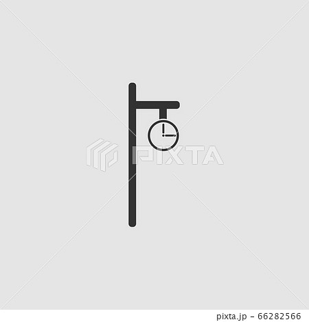 Street clock icon flat. 66282566