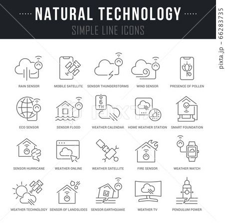 Set Vector Line Icons of Natural Technology 66283735