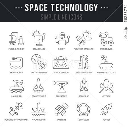 Set Vector Line Icons of Space Technology Set Vector Line Icons of Space Technology 66283774