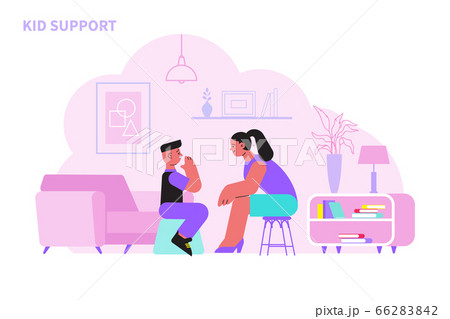 Psychological Support Flat Illustration 66283842
