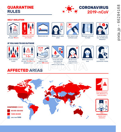 Quarantine Rules Flat Infographics 66284168