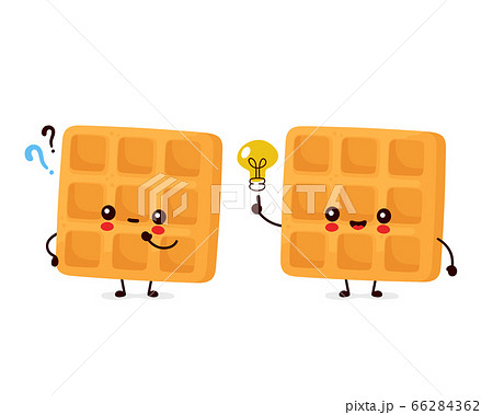 Cute happy funny belgian waffle 66284362