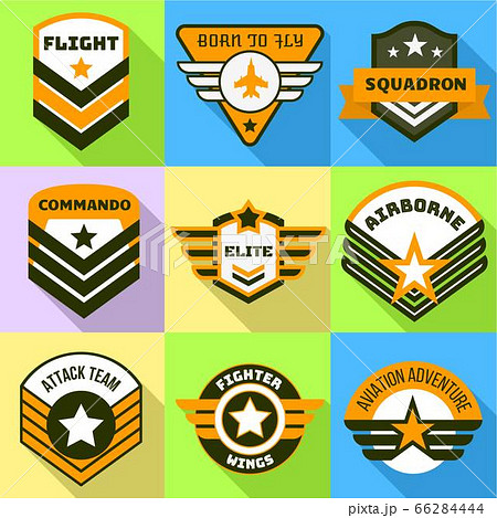 Attack team logo set, flat style 66284444
