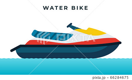 Water bike, jet ski, high-speed personal watercraft vector icon flat isolated. 66284675
