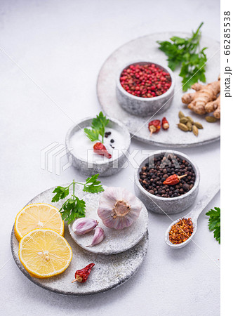 Different Asian spices in small bowls Different Asian spices in small bowls 66285538