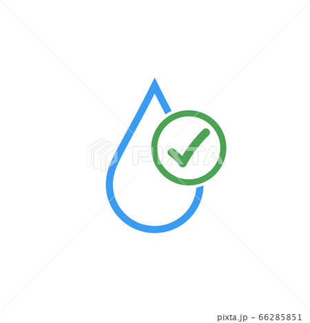 Clean drinkable water vector logo with checkmark. Clean water. Stock Vector illustration isolated on white background. 66285851