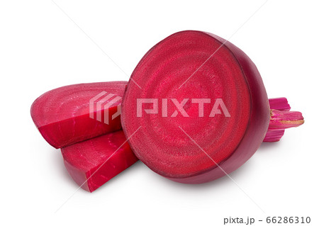beetroot half with slice isolated on white background with clipping path and full depth of field beetroot half with slice isolated on white background with clipping path and full depth of field 66286310