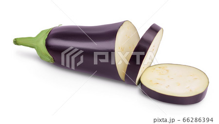 Eggplant or aubergine isolated on white background with clipping path and full depth of field Eggplant or aubergine isolated on white background with clipping path and full depth of field 66286394
