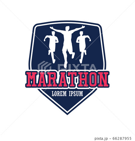 marathon running race people, sport and activity logo. vector illustration 66287955