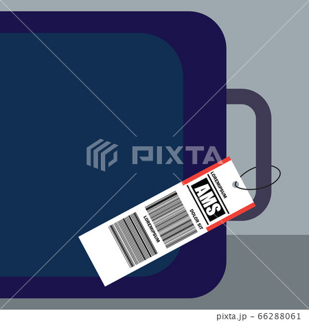 luggage tag label on suitcase with netherlands amsterdam, country code and barcode. vector illustration luggage tag label on suitcase with netherlands amsterdam, country code and barcode. vector illustration 66288061