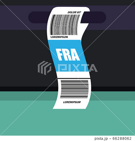 luggage tag label on suitcase with frankfurt germany country code and barcode. vector illustration luggage tag label on suitcase with frankfurt germany country code and barcode. vector illustration 66288062
