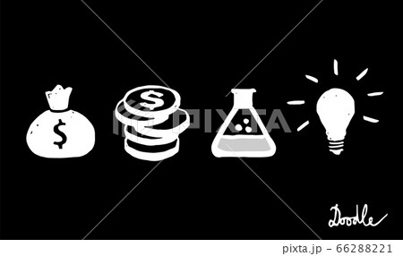 Business Hand Drawn Vector Doodle Set Black 66288221