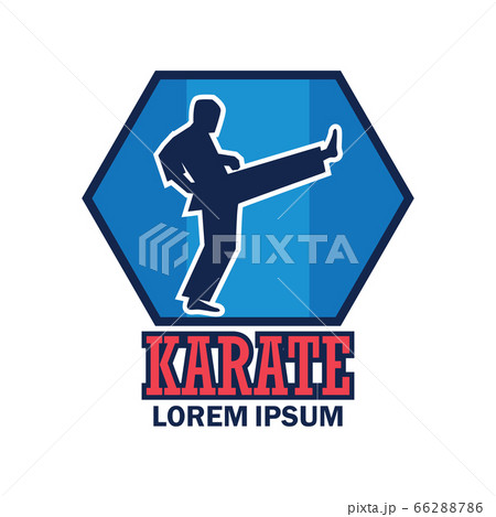 karate martial logo with text space for your slogan / tag line, vector illustration 66288786