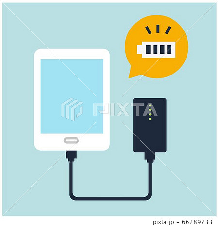 フラットデザインなモバイルバッテリーのイラスト 66289733