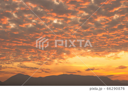 Beautiful dark orange sky evening beauty and 66290876